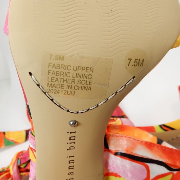 Gianni Bini Astraahh SANDALS Size 7.5 Abstract Floral Ankle Wrap Block Heel NEW - Picture 8 of 11